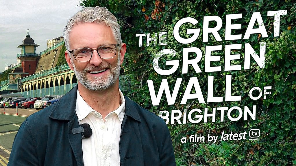 smiling man with glasses and climbing plants